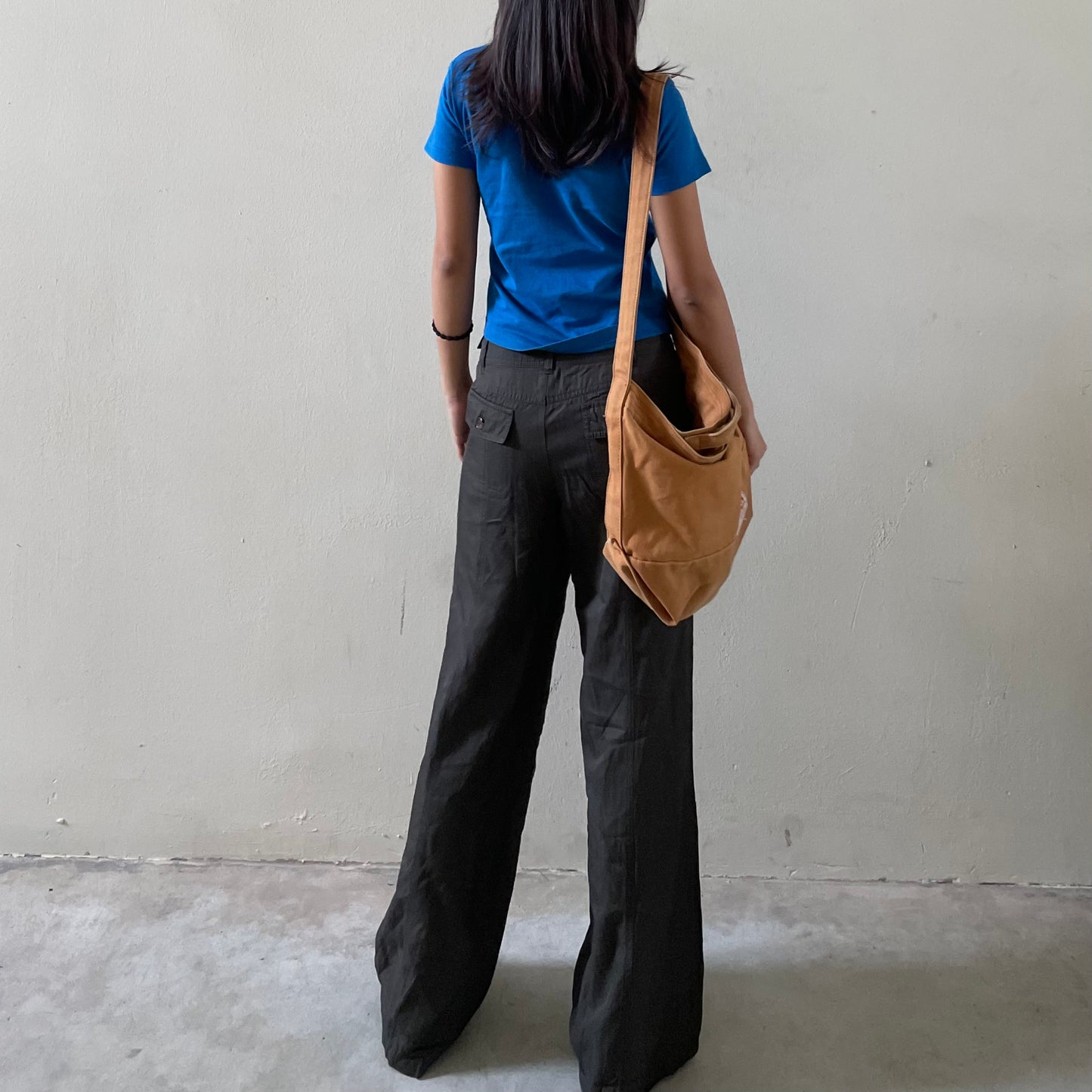 Olive Green Nylon Flares