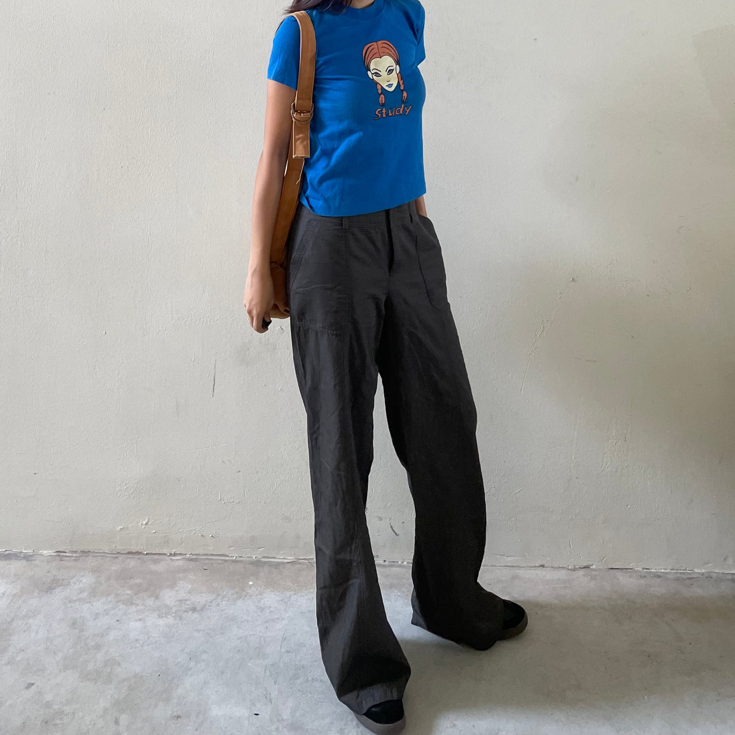 Olive Green Nylon Flares