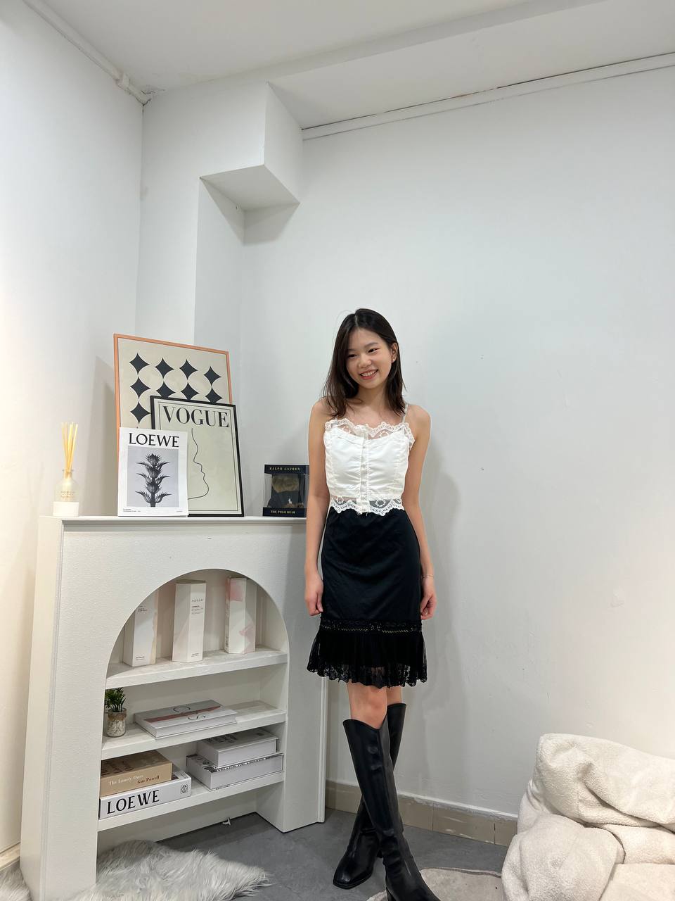 Lace Hemming Camisole Tank