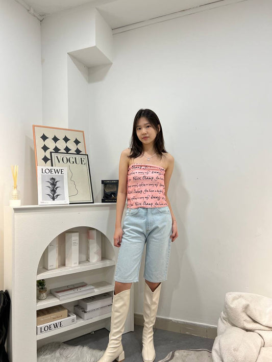 Light Wash Denim Jorts