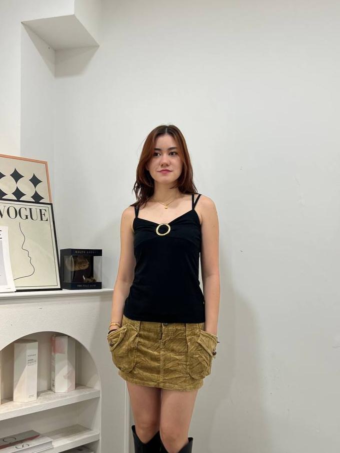 Fitted Strappy Black Camisole
