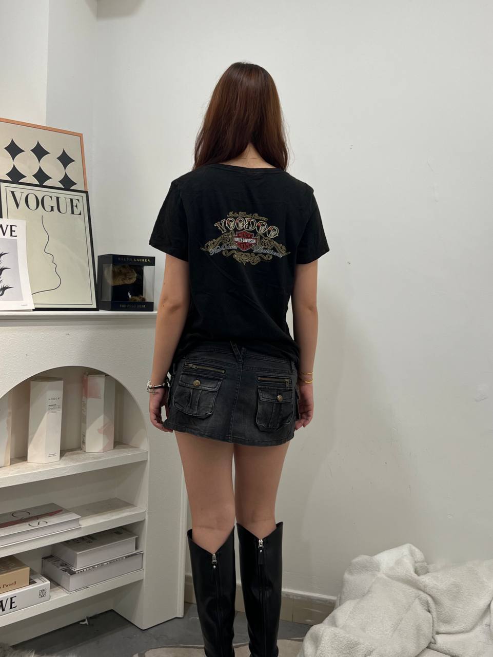 Vintage Wash Denim Mini Skirt