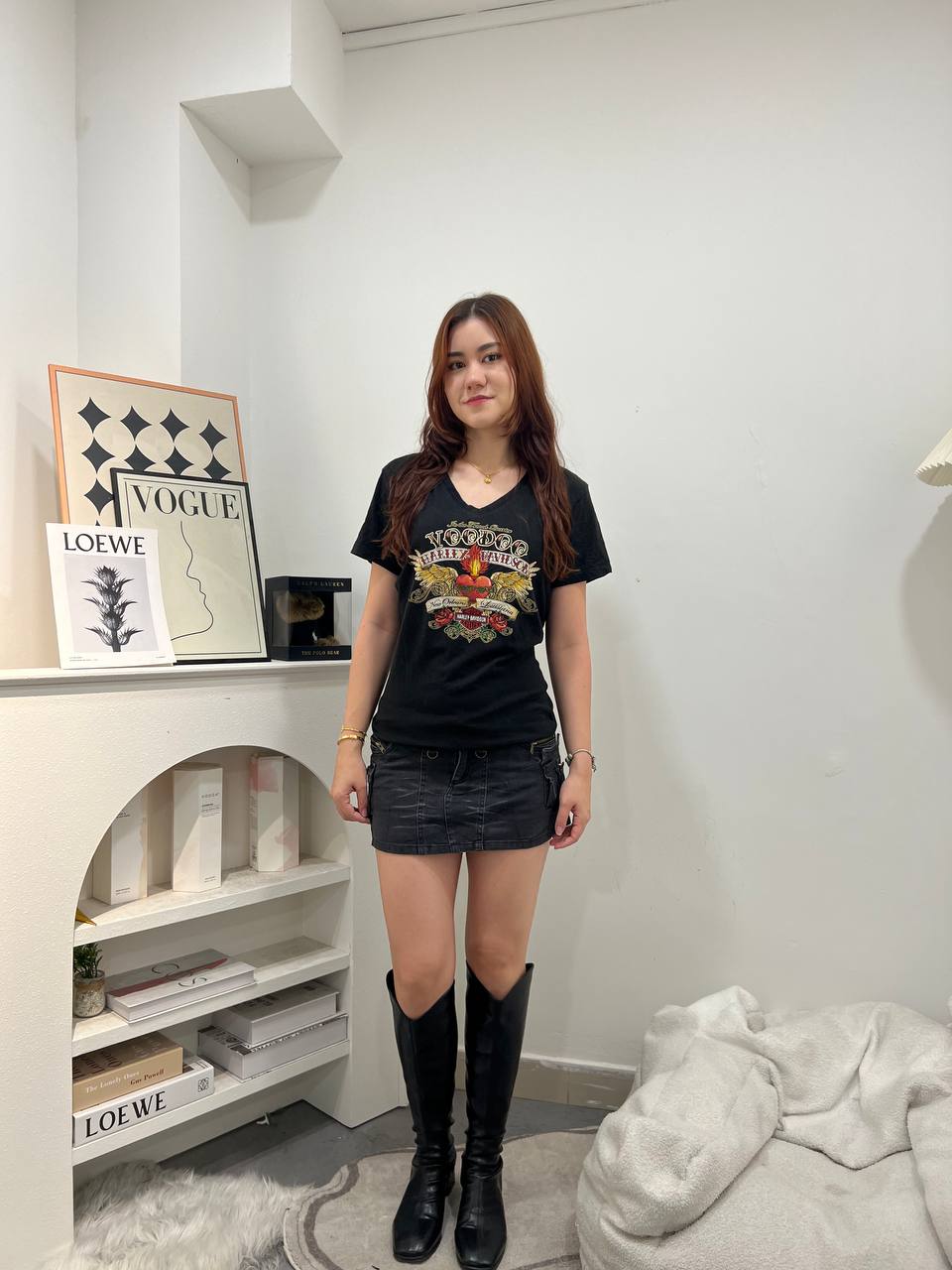 Vintage Wash Denim Mini Skirt