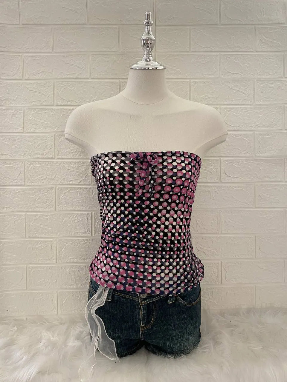 Pink Polka Tube Top 1
