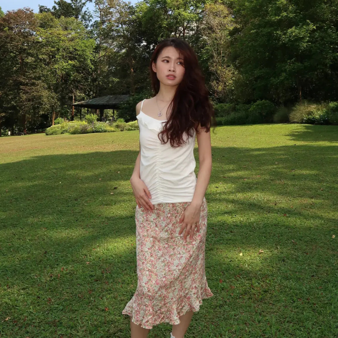 Spring Floral Midi Skirt 1