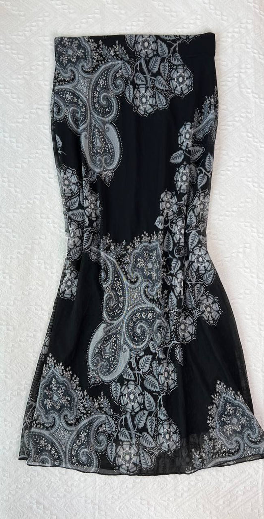 Black Paisley  Skirt