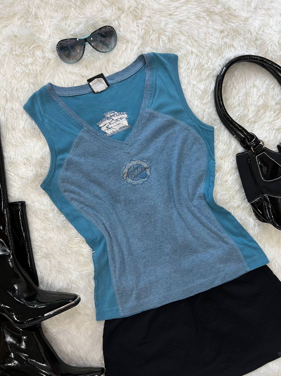 Blue Harley Davidson Tank Top