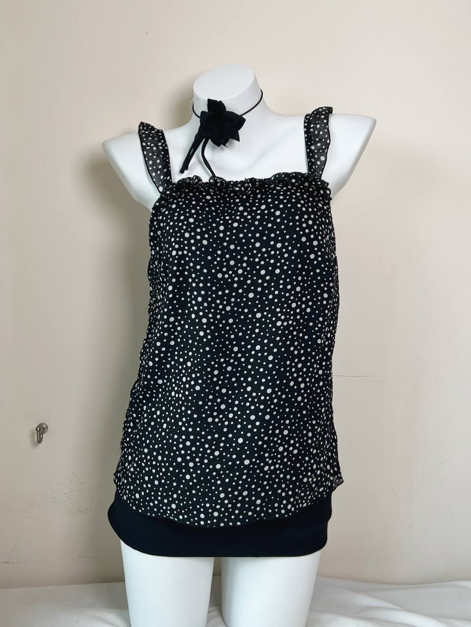 Polka Dot 2 Way Ruffle Tank