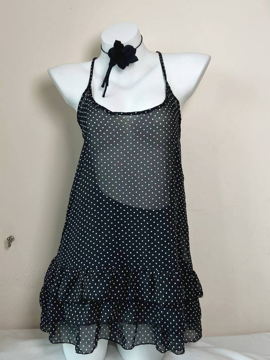 Sheer Tiered Polka Dot Blouse