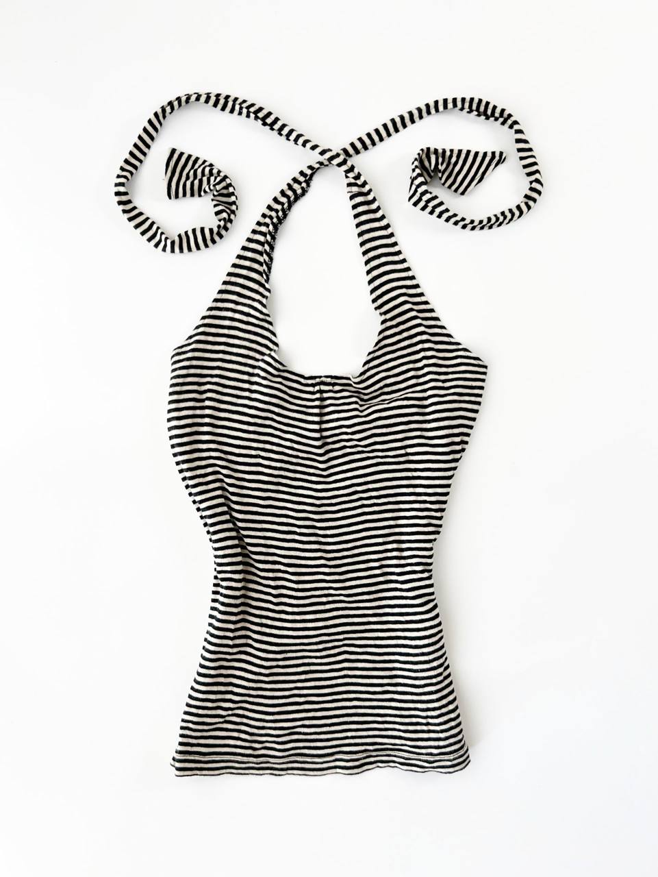 Cream & Black Striped Halter