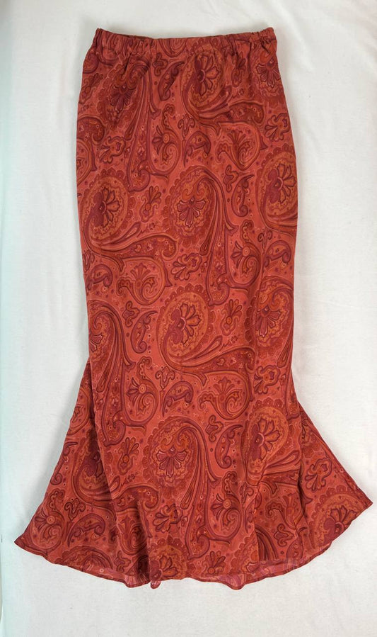 Red Paisley Maxi Skirt