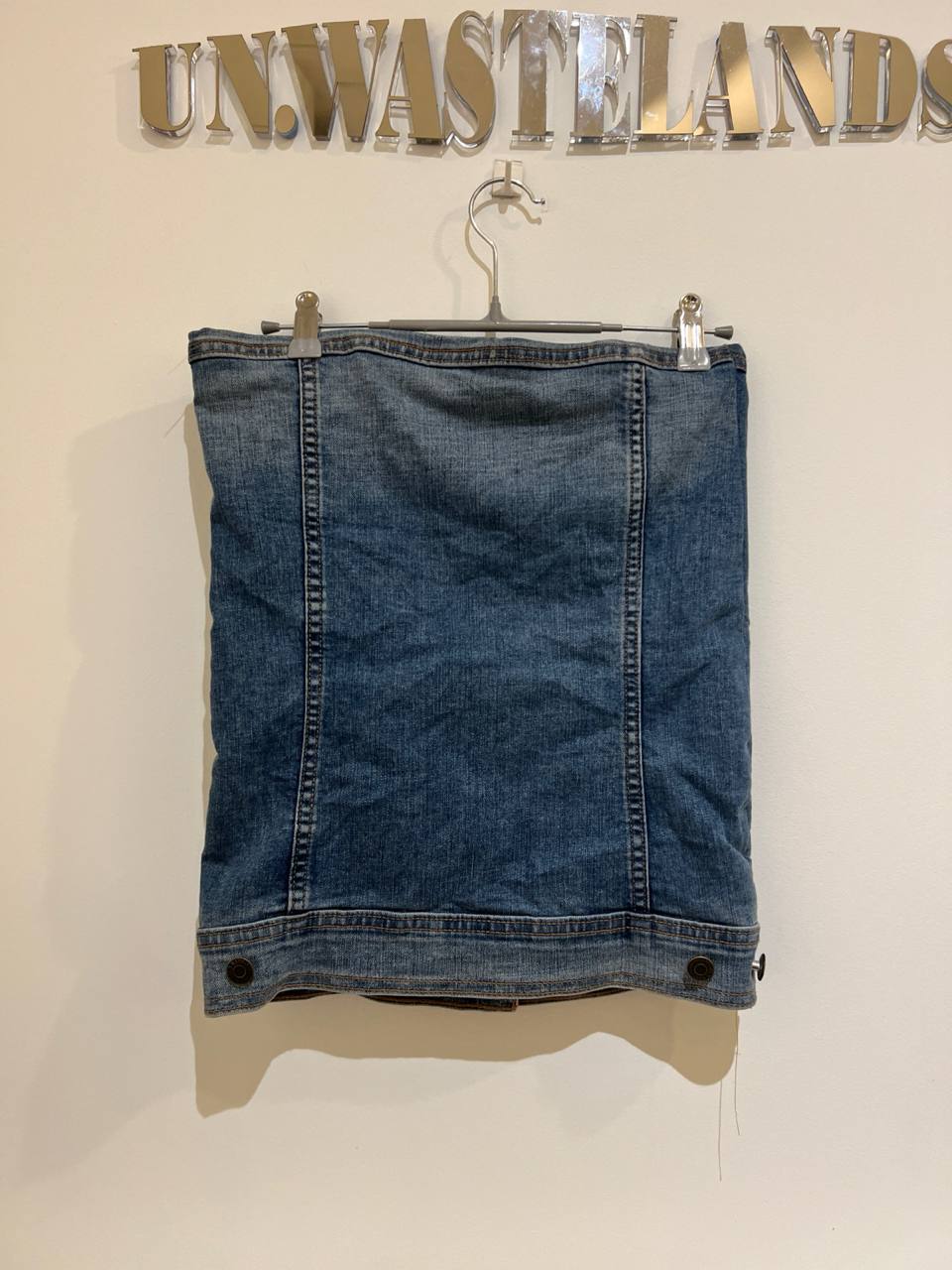 Washed Blue Denim Tube Top