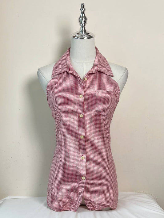 Red Gingham Fitted Halter