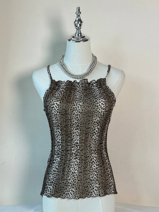 Cheetah Print Pleated Cami