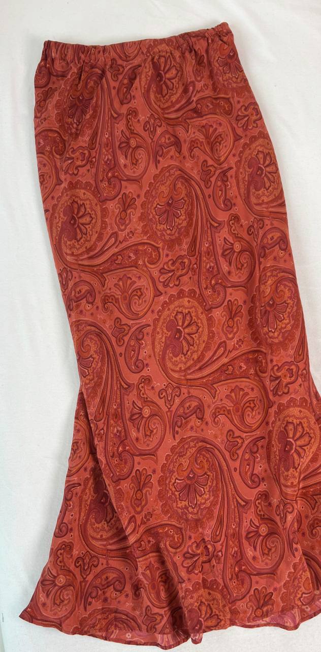 Red Paisley Maxi Skirt