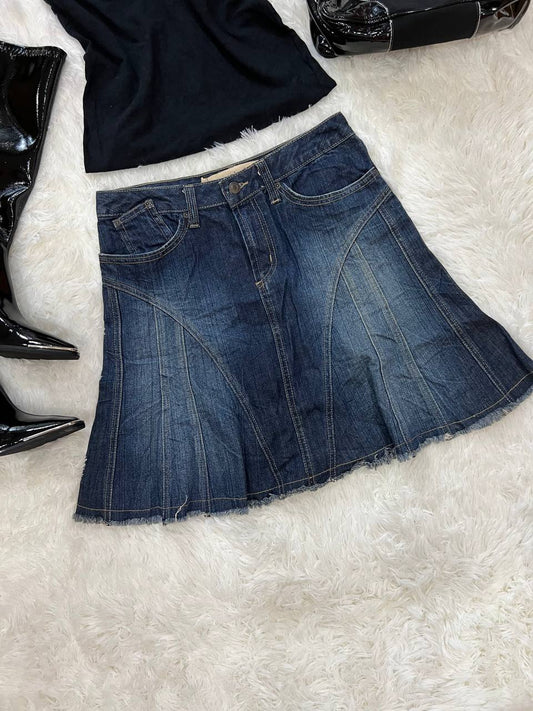 Denim Flared Skirt