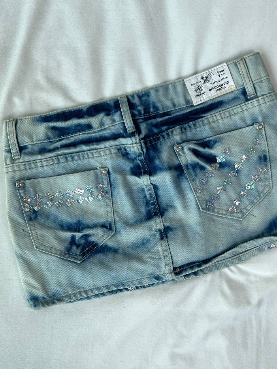 Light Acid Washed Denim Skirt (Brand: Diamond Cut)