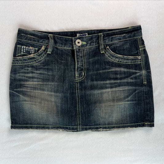 Studded Dark Denim Skirt