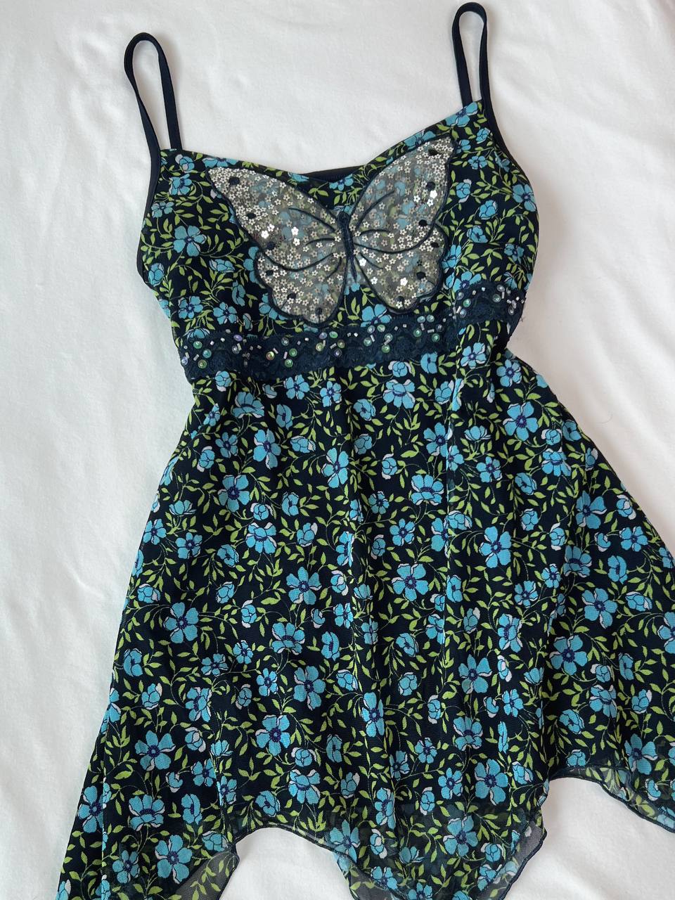 Butterfly Sequinned Asymmetrical Cami