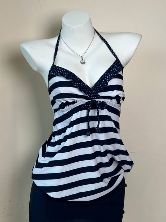 Navy Striped / Polka Top