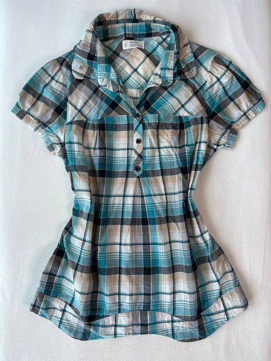Blue Plaid Blouse