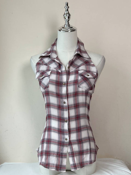 Checkered Fitted Halter