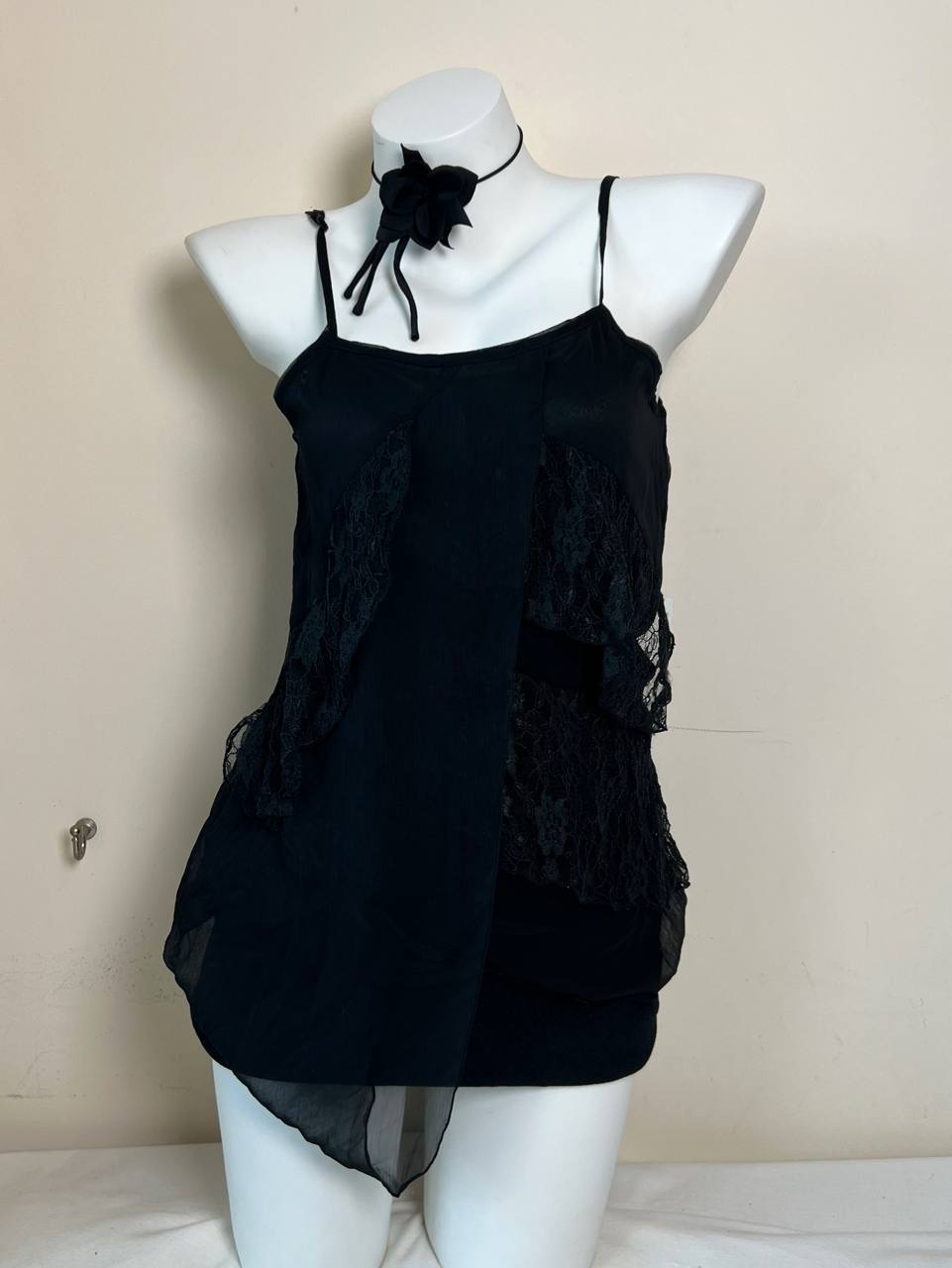 Asymmetrical Lace Overlap Cami
