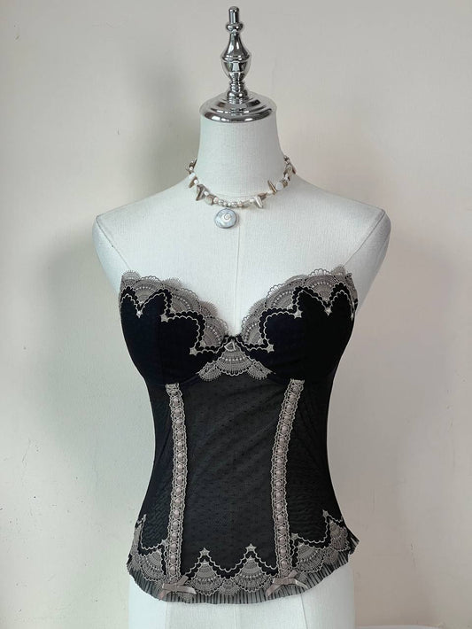 Black Mesh Overlay Corset