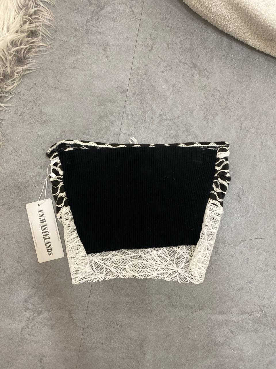 Black and White Lace Tube Top (3)