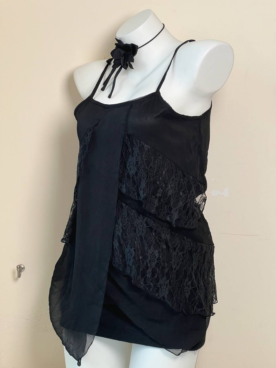 Asymmetrical Lace Overlap Cami