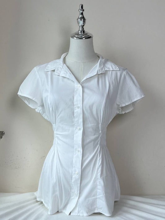 White Fitted Blouse (Brand: B.young)