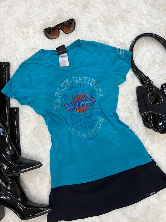 Turquoise Harley Davidson Top