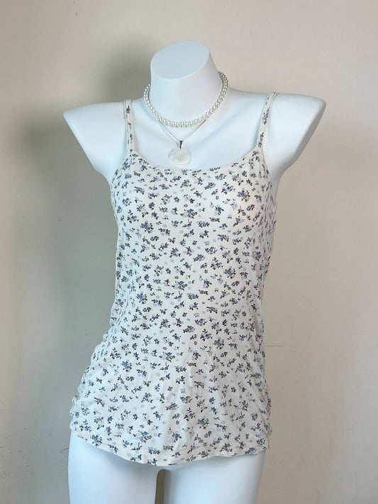 White Ditsy Floral Cami