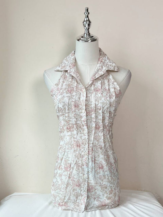 Floral Watercolor Prints Fitted Halter