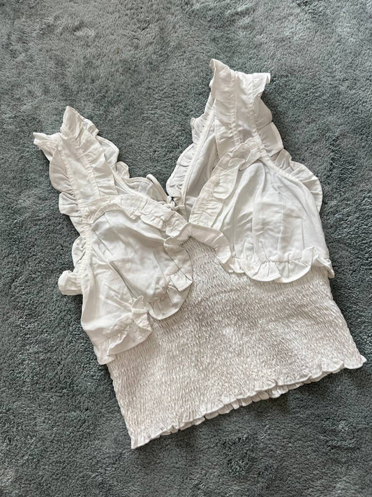 White Ruffled Top