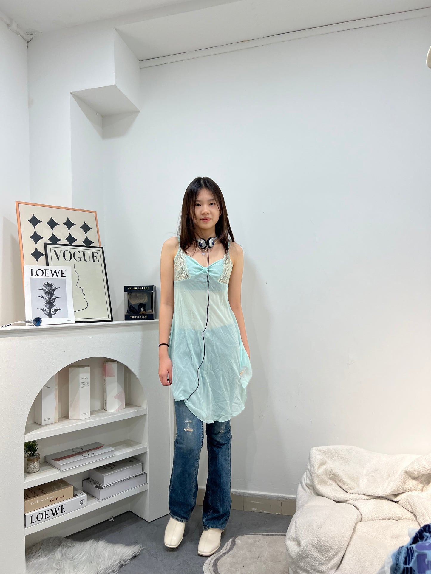 Light Turquoise Camisole Slip Dress