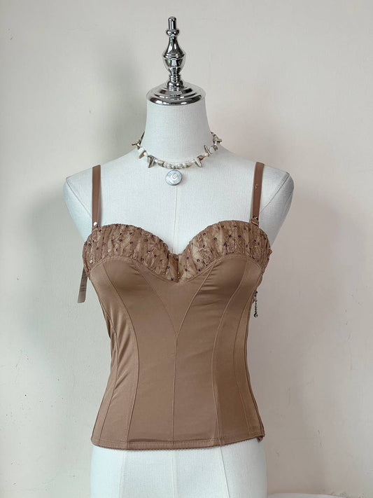 Brown Mode Marie Side Zip Corset
