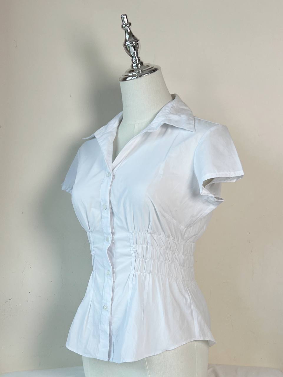 White Fitted Blouse (Brand: Mark & Spencer)