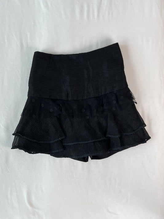 Black Ruffle Mini Skirt