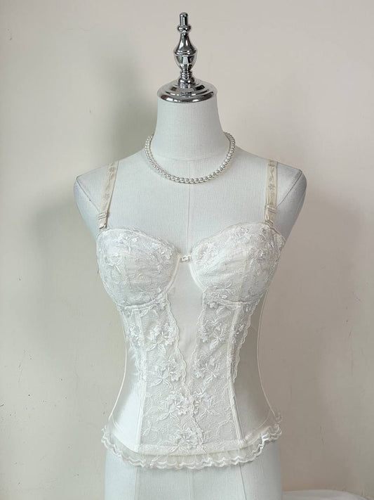 White Lace Overlay Corset