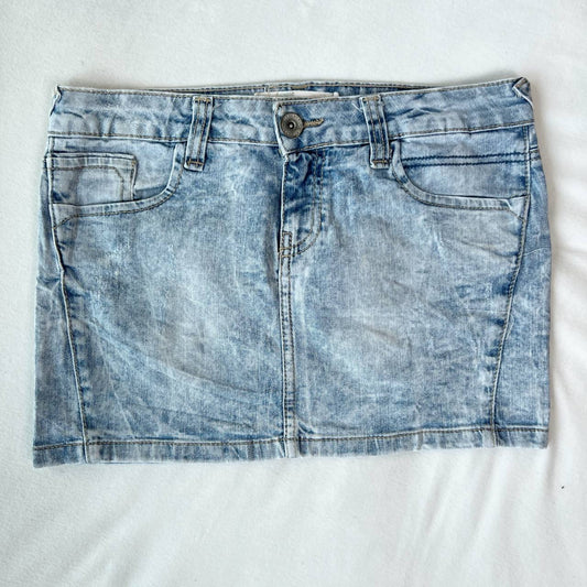 Light Acid Washed Denim Skirt (Brand: TRF Denim)