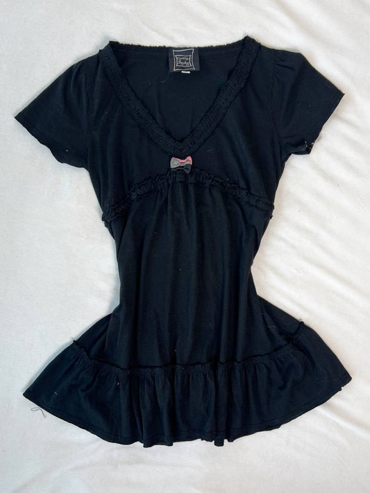Black Shoujo Blouse w Ribbon