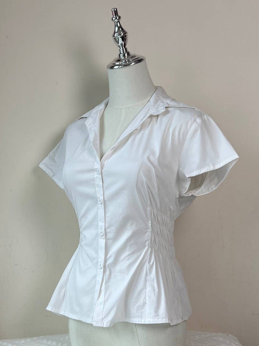 White Fitted Blouse (Brand: S&G)