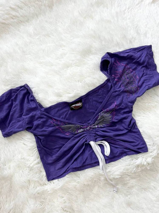 Purple Reworked Harley Tube Top