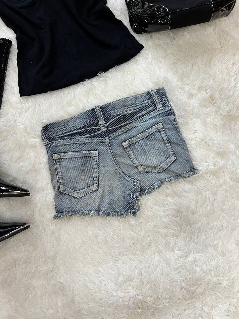 Denim Asymmetrical Mini Skirt