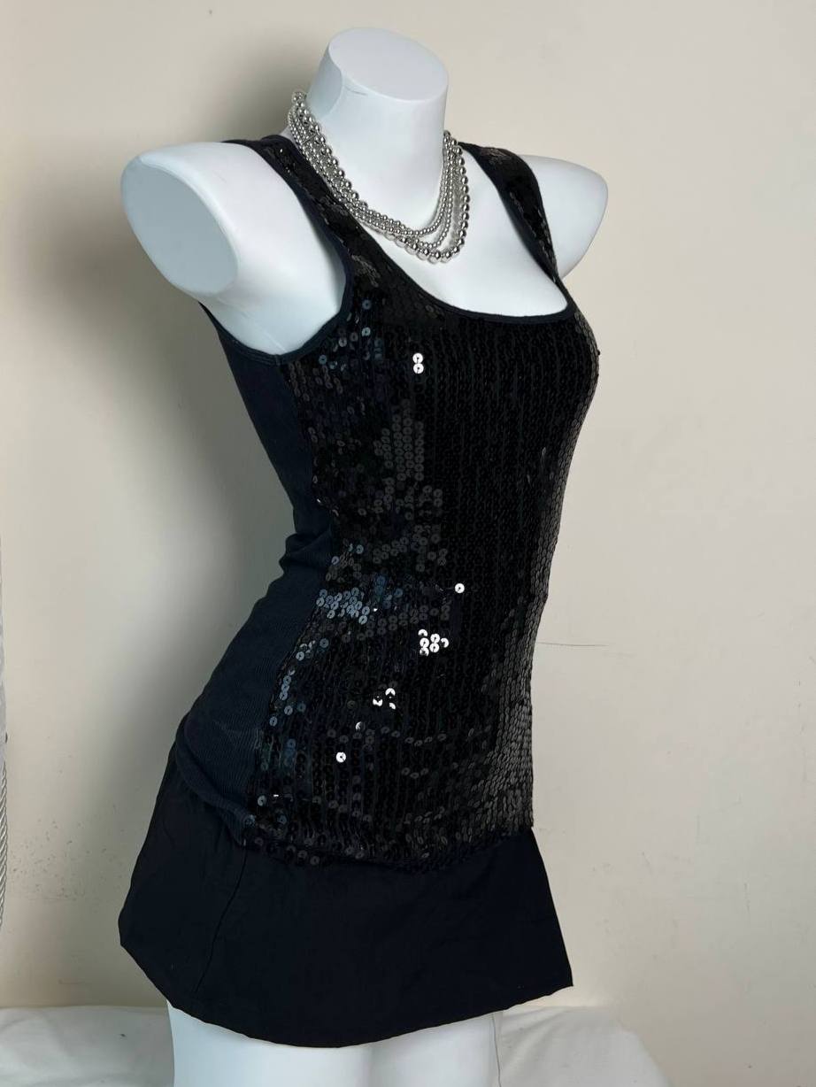 Black Sequinned Tank
