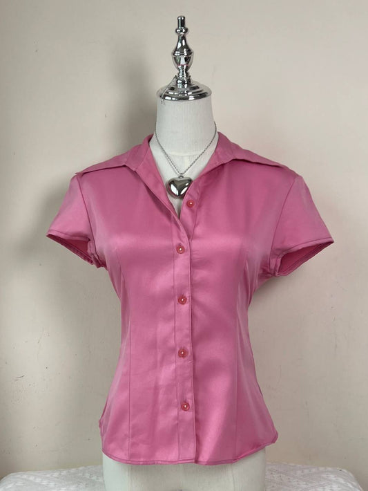 Pink Ribbon Tie Blouse