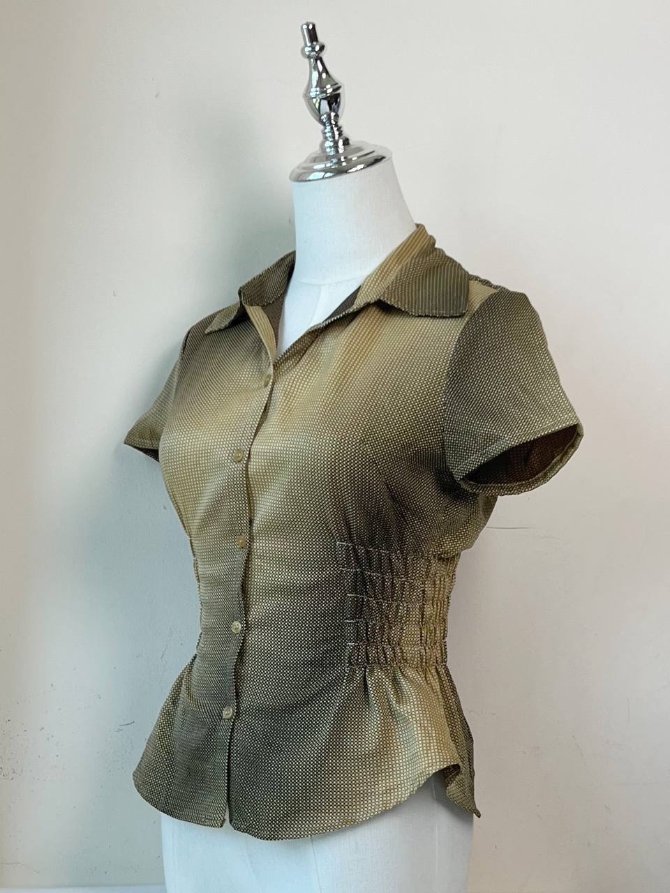 Brown Gradient Fitted Blouse
