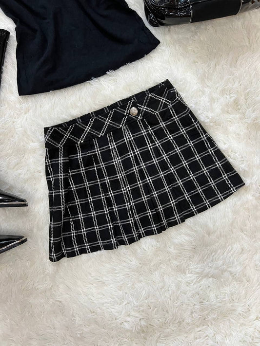 Black Plaid Skirt