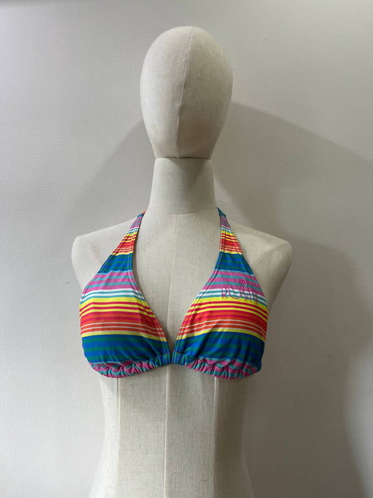 Rainbow Striped Bikini Top